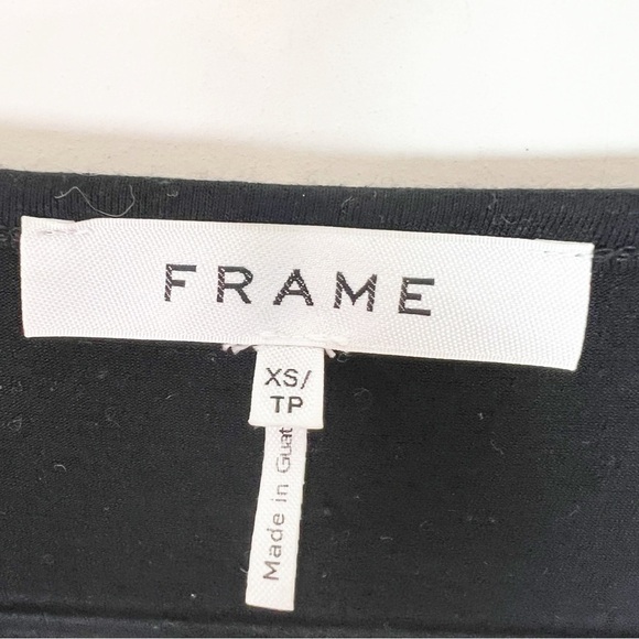 FRAME BLACK SHORT PUFF BALLOON SLEEVE SCOOP NECK SHIRT WOMENS SZ XS - Picture 5 of 6